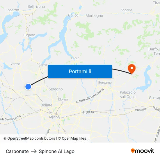 Carbonate to Spinone Al Lago map