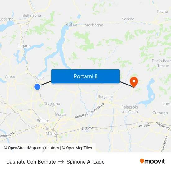 Casnate Con Bernate to Spinone Al Lago map