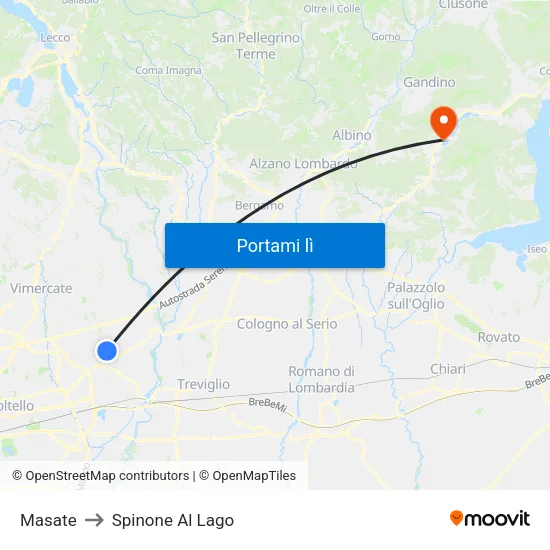 Masate to Spinone Al Lago map