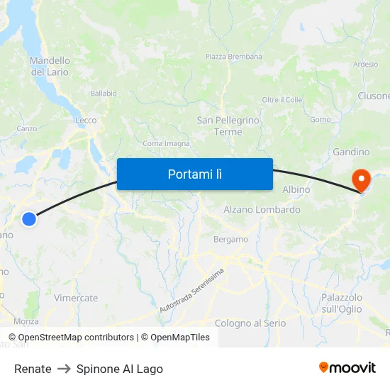 Renate to Spinone Al Lago map