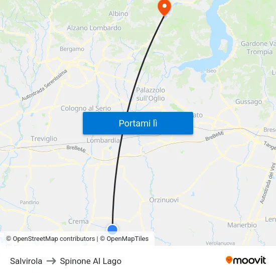 Salvirola to Spinone Al Lago map