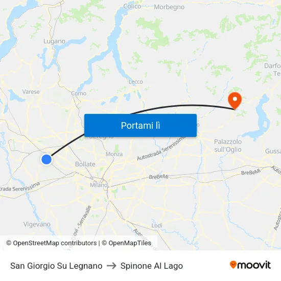 San Giorgio Su Legnano to Spinone Al Lago map
