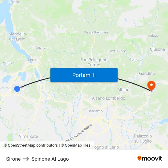 Sirone to Spinone Al Lago map