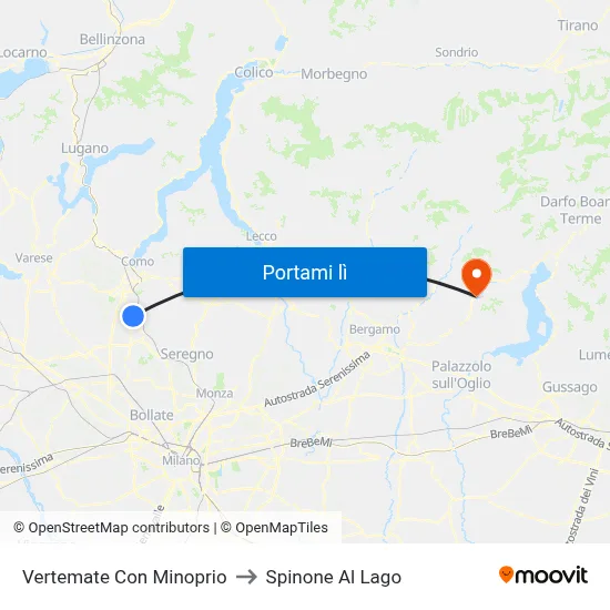 Vertemate Con Minoprio to Spinone Al Lago map