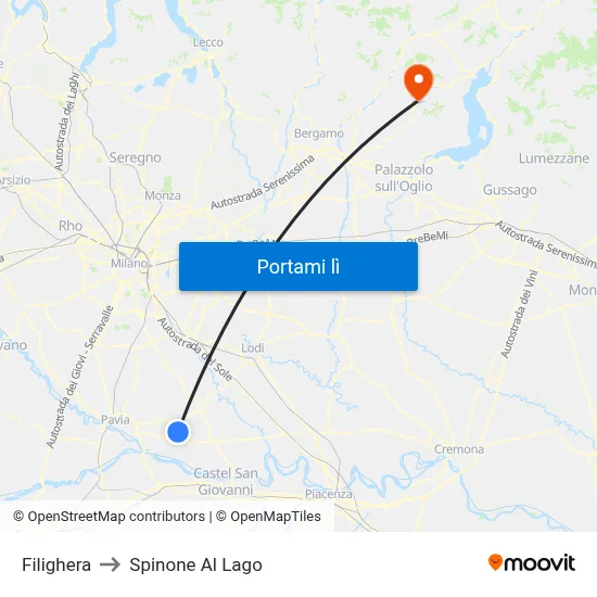 Filighera to Spinone Al Lago map