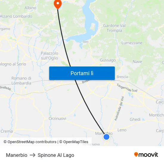 Manerbio to Spinone Al Lago map