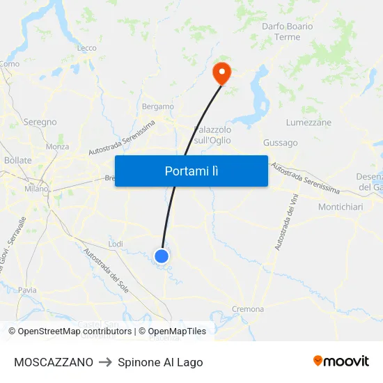 MOSCAZZANO to Spinone Al Lago map