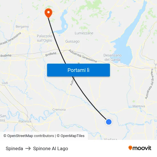 Spineda to Spinone Al Lago map