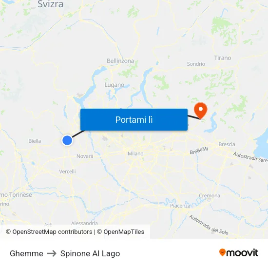Ghemme to Spinone Al Lago map