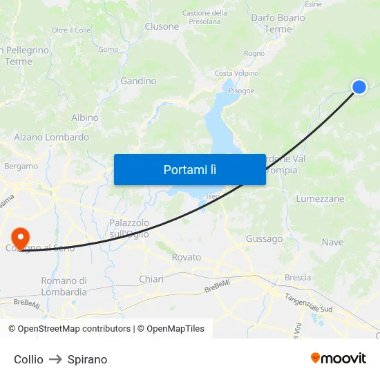 Collio to Spirano map