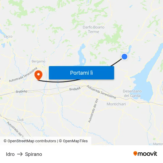 Idro to Spirano map