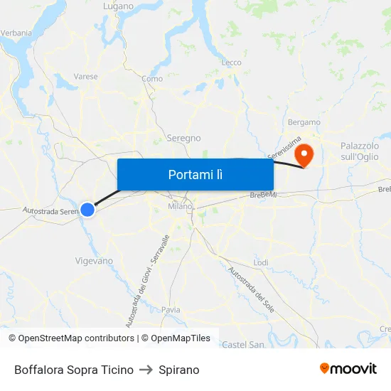 Boffalora Sopra Ticino to Spirano map