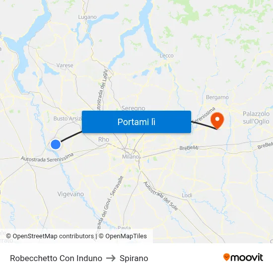 Robecchetto Con Induno to Spirano map