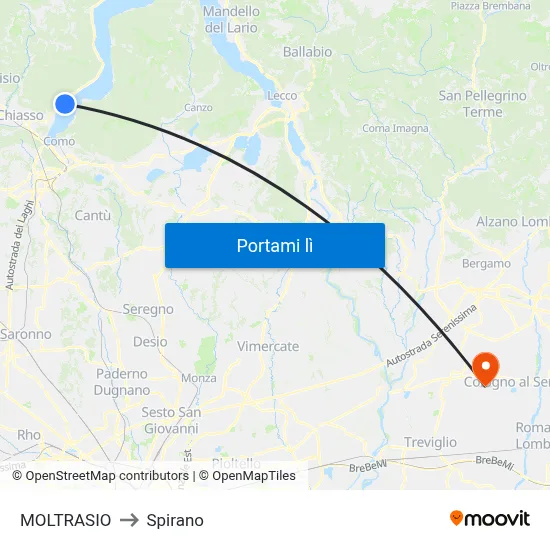 MOLTRASIO to Spirano map