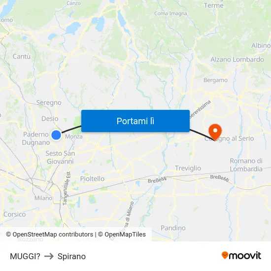 MUGGI? to Spirano map