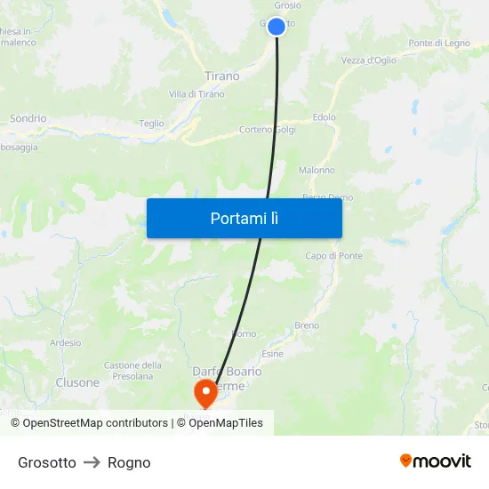 Grosotto to Rogno map