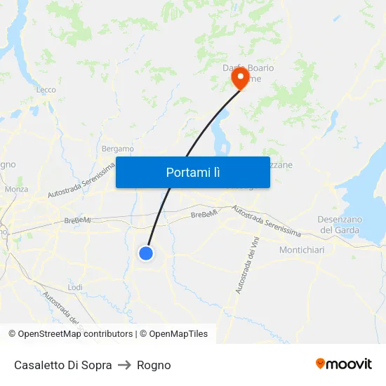Casaletto Di Sopra to Rogno map
