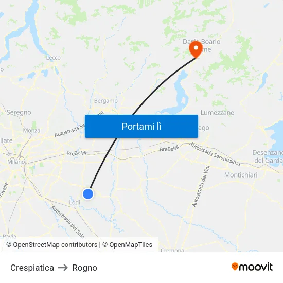 Crespiatica to Rogno map