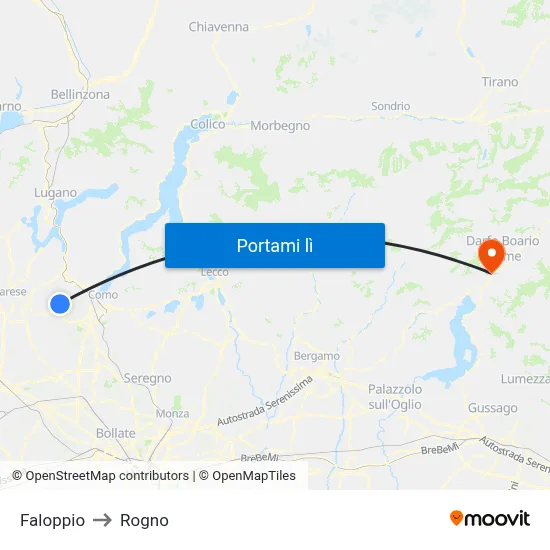 Faloppio to Rogno map