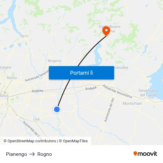 Pianengo to Rogno map