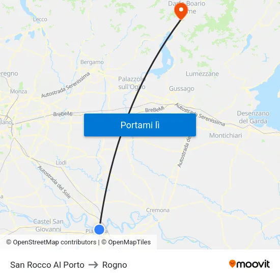 San Rocco Al Porto to Rogno map