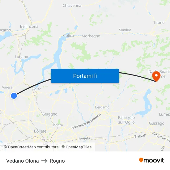 Vedano Olona to Rogno map