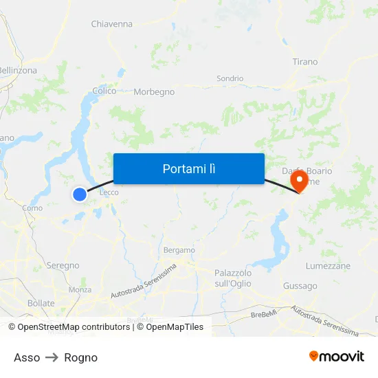 Asso to Rogno map