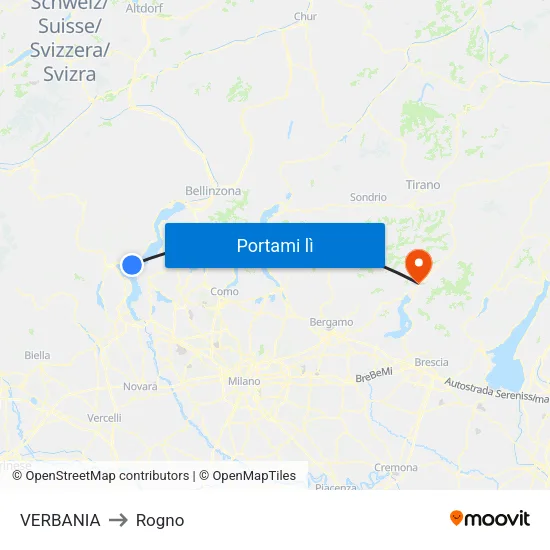 VERBANIA to Rogno map