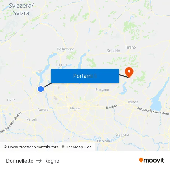Dormelletto to Rogno map