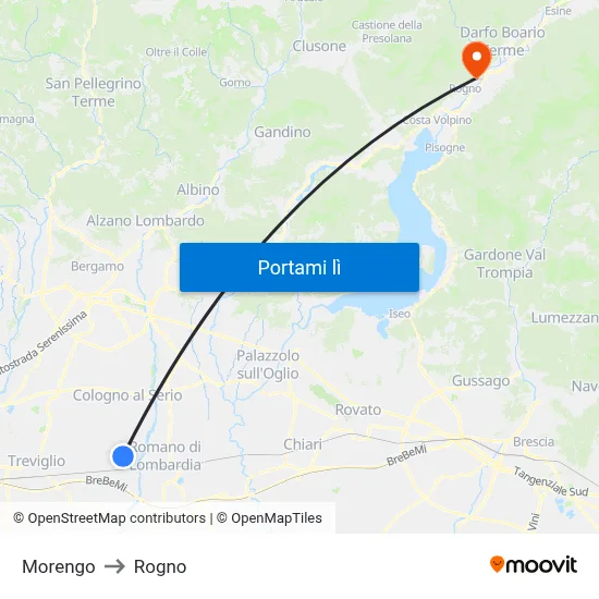 Morengo to Rogno map