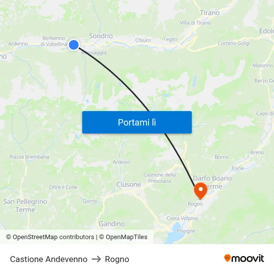 Castione Andevenno to Rogno map