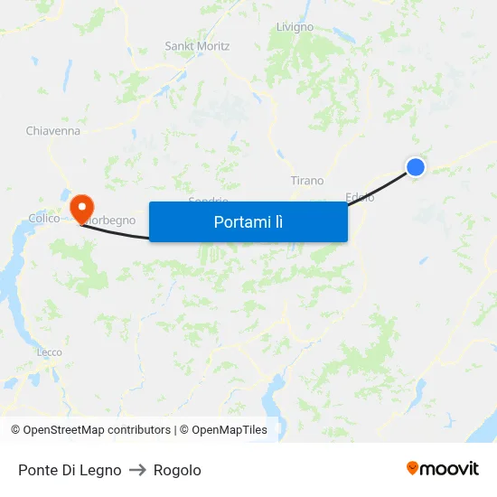 Ponte Di Legno to Rogolo map