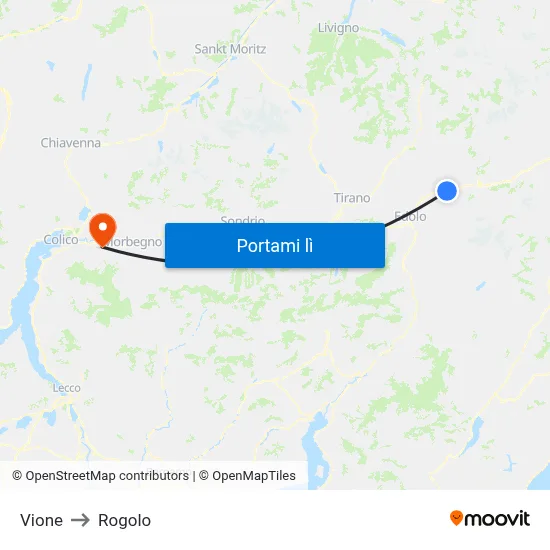 Vione to Rogolo map