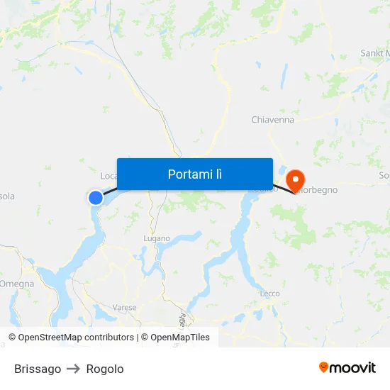 Brissago to Rogolo map