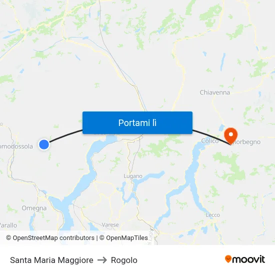 Santa Maria Maggiore to Rogolo map