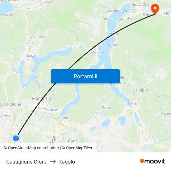 Castiglione Olona to Rogolo map