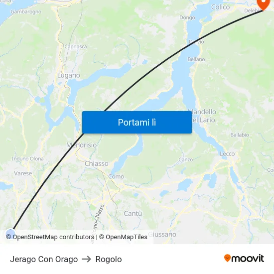 Jerago Con Orago to Rogolo map