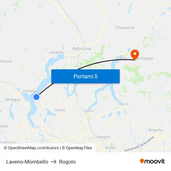 Laveno-Mombello to Rogolo map