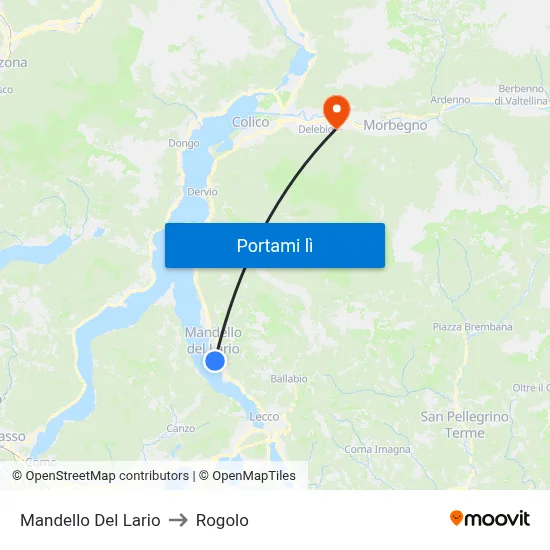 Mandello Del Lario to Rogolo map