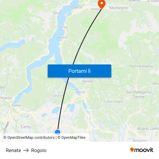 Renate to Rogolo map