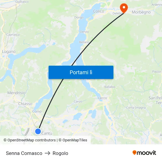 Senna Comasco to Rogolo map