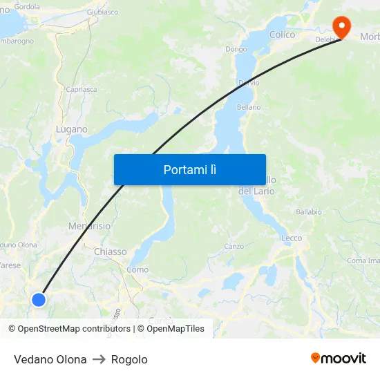 Vedano Olona to Rogolo map