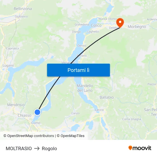 MOLTRASIO to Rogolo map