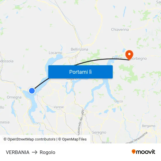 VERBANIA to Rogolo map