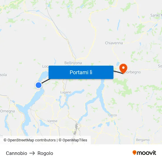 Cannobio to Rogolo map