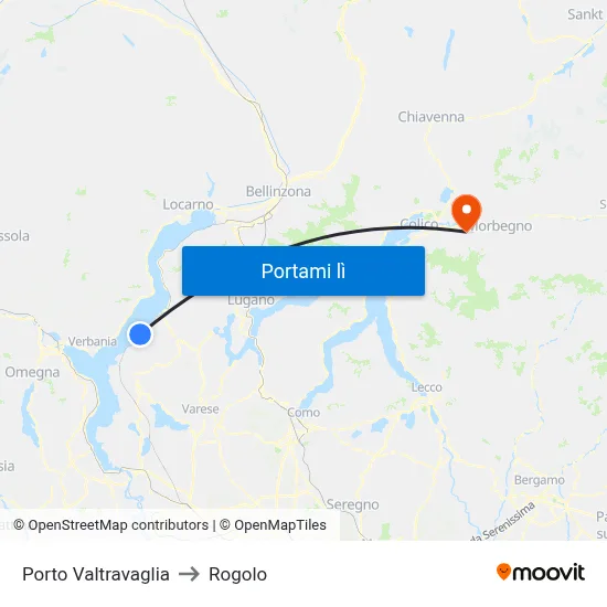 Porto Valtravaglia to Rogolo map
