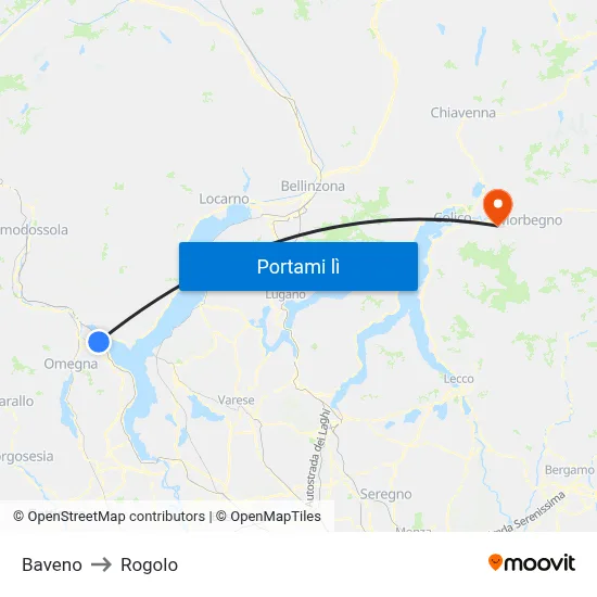 Baveno to Rogolo map