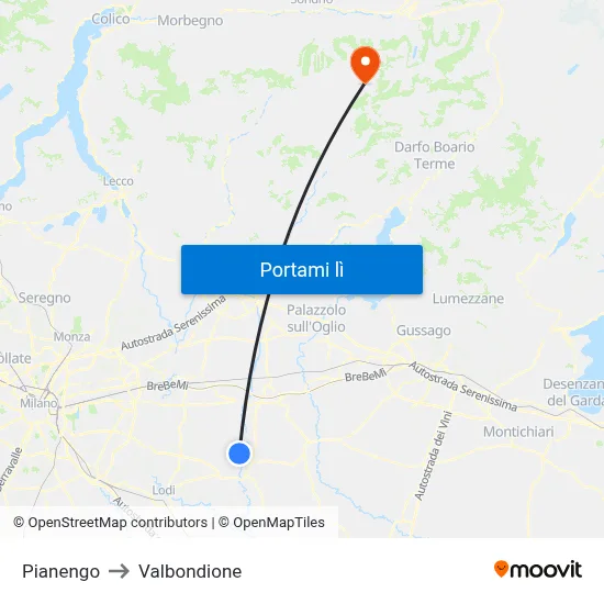Pianengo to Valbondione map