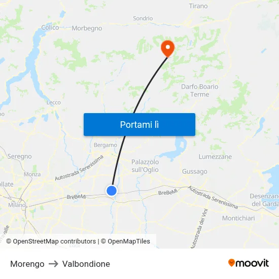 Morengo to Valbondione map