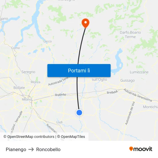 Pianengo to Roncobello map